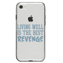 DistinctInk® Clear Shockproof Hybrid Case for Apple iPhone / Samsung Galaxy / Google Pixel - Living Well is The Best Revenge
