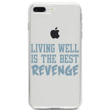 DistinctInk® Clear Shockproof Hybrid Case for Apple iPhone / Samsung Galaxy / Google Pixel - Living Well is The Best Revenge