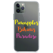 DistinctInk® Clear Shockproof Hybrid Case for Apple iPhone / Samsung Galaxy / Google Pixel - Pineapples Bikinis Paradise
