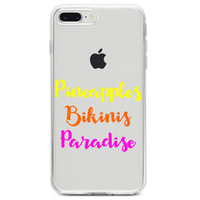 DistinctInk® Clear Shockproof Hybrid Case for Apple iPhone / Samsung Galaxy / Google Pixel - Pineapples Bikinis Paradise