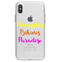 DistinctInk® Clear Shockproof Hybrid Case for Apple iPhone / Samsung Galaxy / Google Pixel - Pineapples Bikinis Paradise