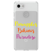 DistinctInk® Clear Shockproof Hybrid Case for Apple iPhone / Samsung Galaxy / Google Pixel - Pineapples Bikinis Paradise