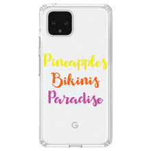 DistinctInk® Clear Shockproof Hybrid Case for Apple iPhone / Samsung Galaxy / Google Pixel - Pineapples Bikinis Paradise