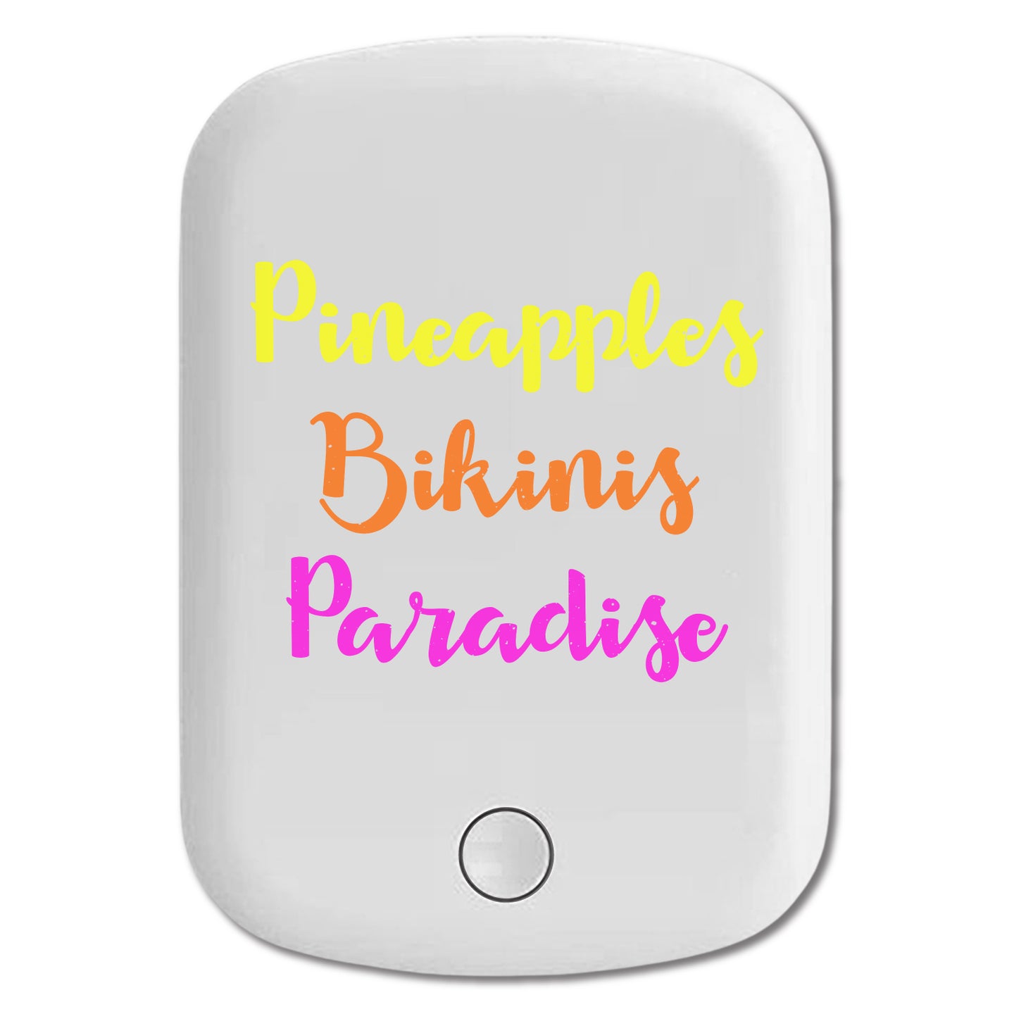 DistinctInk Magnetic Battery Pack, Wireless Portable Charger with USB-C Cable, Compatible with MagSafe iPhone 14 / 13 / 12 Series - Pineapples Bikinis Paradise