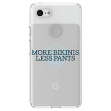 DistinctInk® Clear Shockproof Hybrid Case for Apple iPhone / Samsung Galaxy / Google Pixel - More Bikinis Less Pants