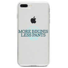 DistinctInk® Clear Shockproof Hybrid Case for Apple iPhone / Samsung Galaxy / Google Pixel - More Bikinis Less Pants
