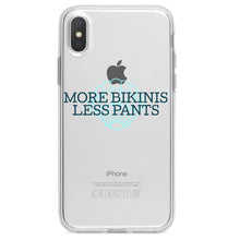 DistinctInk® Clear Shockproof Hybrid Case for Apple iPhone / Samsung Galaxy / Google Pixel - More Bikinis Less Pants
