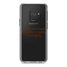DistinctInk® Clear Shockproof Hybrid Case for Apple iPhone / Samsung Galaxy / Google Pixel - If No Chocolate in Heaven I'm Not Going
