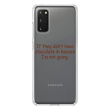 DistinctInk® Clear Shockproof Hybrid Case for Apple iPhone / Samsung Galaxy / Google Pixel - If No Chocolate in Heaven I'm Not Going