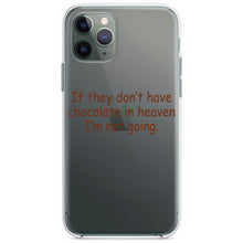 DistinctInk® Clear Shockproof Hybrid Case for Apple iPhone / Samsung Galaxy / Google Pixel - If No Chocolate in Heaven I'm Not Going