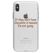 DistinctInk® Clear Shockproof Hybrid Case for Apple iPhone / Samsung Galaxy / Google Pixel - If No Chocolate in Heaven I'm Not Going