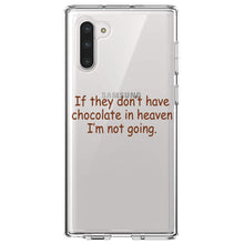 DistinctInk® Clear Shockproof Hybrid Case for Apple iPhone / Samsung Galaxy / Google Pixel - If No Chocolate in Heaven I'm Not Going