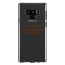 DistinctInk® Clear Shockproof Hybrid Case for Apple iPhone / Samsung Galaxy / Google Pixel - If No Chocolate in Heaven I'm Not Going