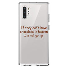 DistinctInk® Clear Shockproof Hybrid Case for Apple iPhone / Samsung Galaxy / Google Pixel - If No Chocolate in Heaven I'm Not Going