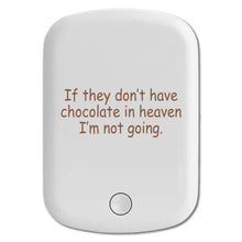 DistinctInk Magnetic Battery Pack, Wireless Portable Charger with USB-C Cable, Compatible with MagSafe iPhone 14 / 13 / 12 Series - If No Chocolate in Heaven I'm Not Going
