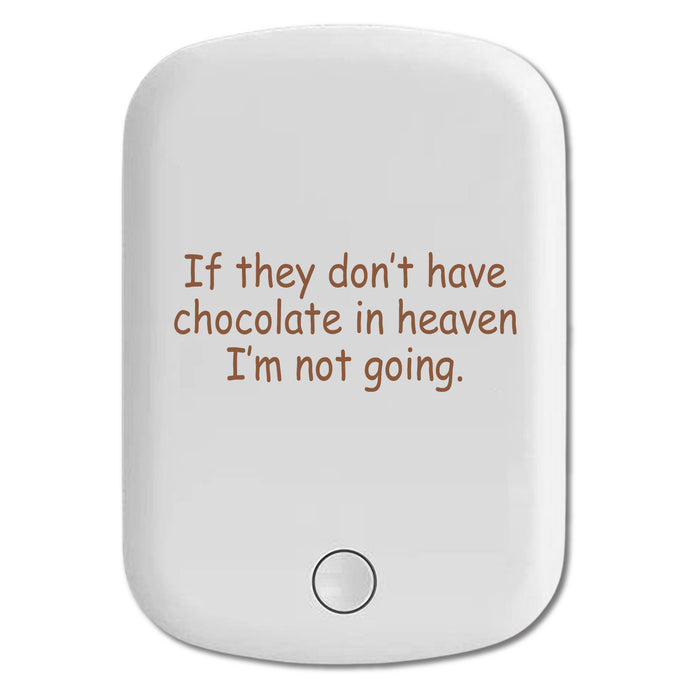 DistinctInk Magnetic Battery Pack, Wireless Portable Charger with USB-C Cable, Compatible with MagSafe iPhone 14 / 13 / 12 Series - If No Chocolate in Heaven I'm Not Going