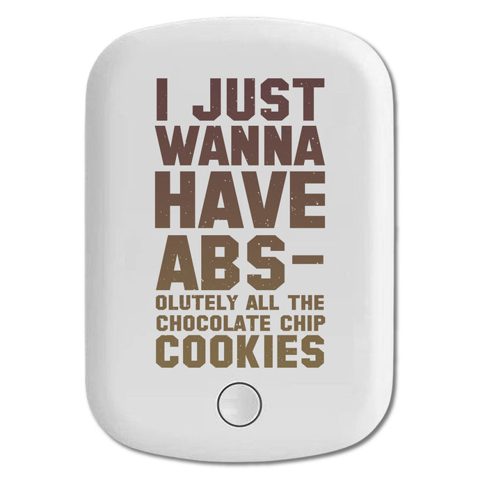 DistinctInk Magnetic Battery Pack, Wireless Portable Charger with USB-C Cable, Compatible with MagSafe iPhone 14 / 13 / 12 Series - I Just Wanna Have ABS-olutely All The Cookies