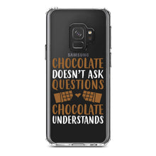 DistinctInk® Clear Shockproof Hybrid Case for Apple iPhone / Samsung Galaxy / Google Pixel - Chocolate Doesn't Ask Questions Understands