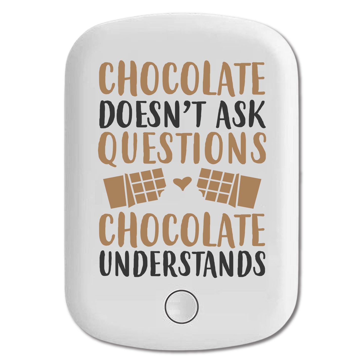 DistinctInk Magnetic Battery Pack, Wireless Portable Charger with USB-C Cable, Compatible with MagSafe iPhone 14 / 13 / 12 Series - Chocolate Doesn't Ask Questions Understands