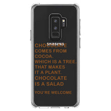 DistinctInk® Clear Shockproof Hybrid Case for Apple iPhone / Samsung Galaxy / Google Pixel - Chocolate Comes From Cocoa Is A Salad