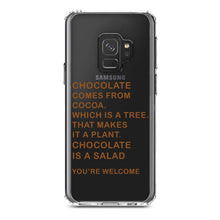 DistinctInk® Clear Shockproof Hybrid Case for Apple iPhone / Samsung Galaxy / Google Pixel - Chocolate Comes From Cocoa Is A Salad