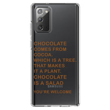DistinctInk® Clear Shockproof Hybrid Case for Apple iPhone / Samsung Galaxy / Google Pixel - Chocolate Comes From Cocoa Is A Salad