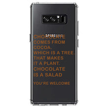 DistinctInk® Clear Shockproof Hybrid Case for Apple iPhone / Samsung Galaxy / Google Pixel - Chocolate Comes From Cocoa Is A Salad