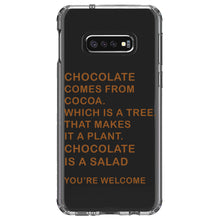 DistinctInk® Clear Shockproof Hybrid Case for Apple iPhone / Samsung Galaxy / Google Pixel - Chocolate Comes From Cocoa Is A Salad