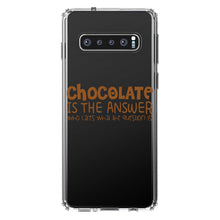 DistinctInk® Clear Shockproof Hybrid Case for Apple iPhone / Samsung Galaxy / Google Pixel - Chocolate is the Answer Who Cares Question