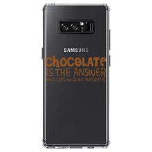 DistinctInk® Clear Shockproof Hybrid Case for Apple iPhone / Samsung Galaxy / Google Pixel - Chocolate is the Answer Who Cares Question