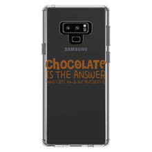 DistinctInk® Clear Shockproof Hybrid Case for Apple iPhone / Samsung Galaxy / Google Pixel - Chocolate is the Answer Who Cares Question