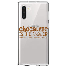 DistinctInk® Clear Shockproof Hybrid Case for Apple iPhone / Samsung Galaxy / Google Pixel - Chocolate is the Answer Who Cares Question