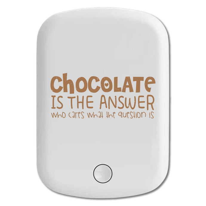 DistinctInk Magnetic Battery Pack, Wireless Portable Charger with USB-C Cable, Compatible with MagSafe iPhone 14 / 13 / 12 Series - Chocolate is the Answer Who Cares Question
