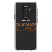 DistinctInk® Clear Shockproof Hybrid Case for Apple iPhone / Samsung Galaxy / Google Pixel - Chocolate is the Answer Who Cares Question