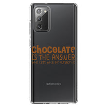 DistinctInk® Clear Shockproof Hybrid Case for Apple iPhone / Samsung Galaxy / Google Pixel - Chocolate is the Answer Who Cares Question