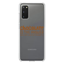 DistinctInk® Clear Shockproof Hybrid Case for Apple iPhone / Samsung Galaxy / Google Pixel - Chocolate is the Answer Who Cares Question
