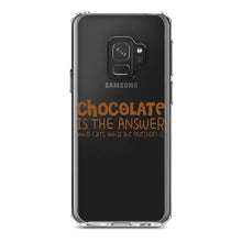 DistinctInk® Clear Shockproof Hybrid Case for Apple iPhone / Samsung Galaxy / Google Pixel - Chocolate is the Answer Who Cares Question