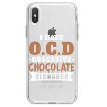 DistinctInk® Clear Shockproof Hybrid Case for Apple iPhone / Samsung Galaxy / Google Pixel - OCD Obsessive Chocolate Disorder