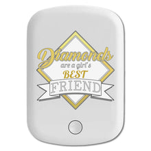 DistinctInk Magnetic Battery Pack, Wireless Portable Charger with USB-C Cable, Compatible with MagSafe iPhone 14 / 13 / 12 Series - Diamonds Are a Girl's Best Friend