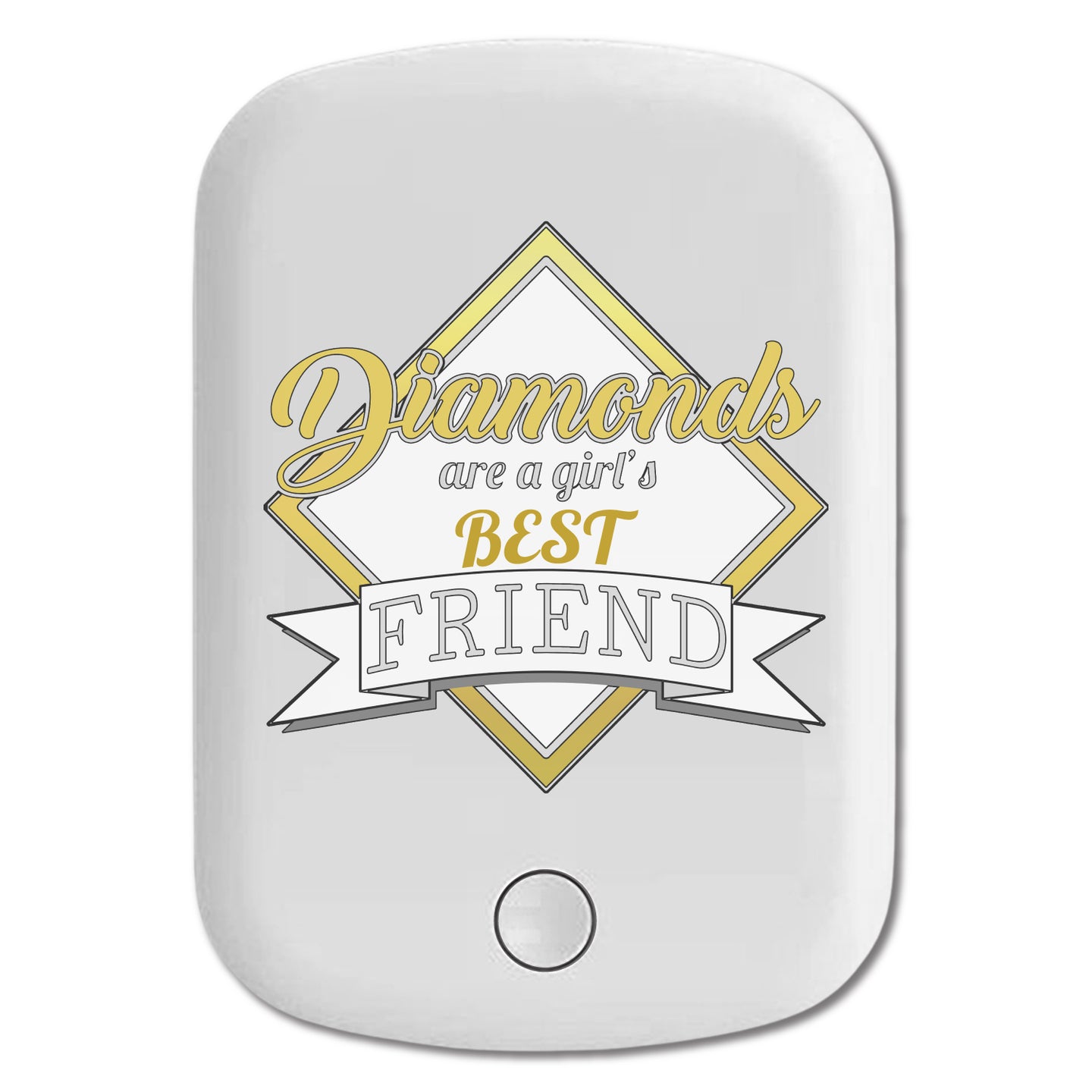 DistinctInk Magnetic Battery Pack, Wireless Portable Charger with USB-C Cable, Compatible with MagSafe iPhone 14 / 13 / 12 Series - Diamonds Are a Girl's Best Friend