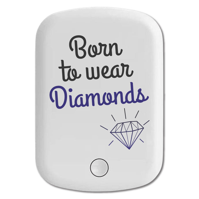 DistinctInk Magnetic Battery Pack, Wireless Portable Charger with USB-C Cable, Compatible with MagSafe iPhone 14 / 13 / 12 Series - Born to Wear Diamonds