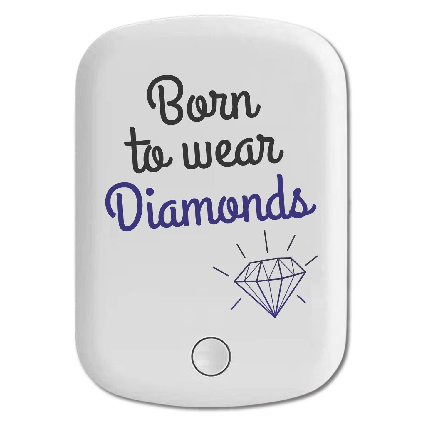 DistinctInk Magnetic Battery Pack, Wireless Portable Charger with USB-C Cable, Compatible with MagSafe iPhone 14 / 13 / 12 Series - Born to Wear Diamonds