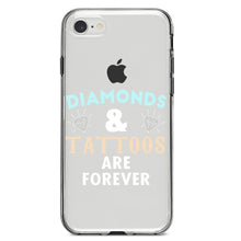 DistinctInk® Clear Shockproof Hybrid Case for Apple iPhone / Samsung Galaxy / Google Pixel - Diamonds and Tattoos Are Forever
