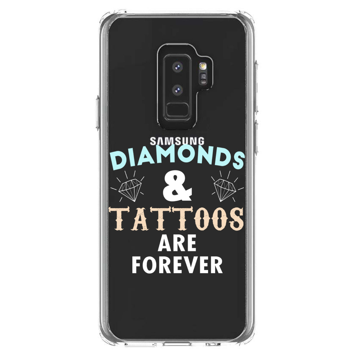 Diamonds and Tattoos Are Forever Clear Shockproof iPhone Case, view 20