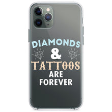 DistinctInk® Clear Shockproof Hybrid Case for Apple iPhone / Samsung Galaxy / Google Pixel - Diamonds and Tattoos Are Forever