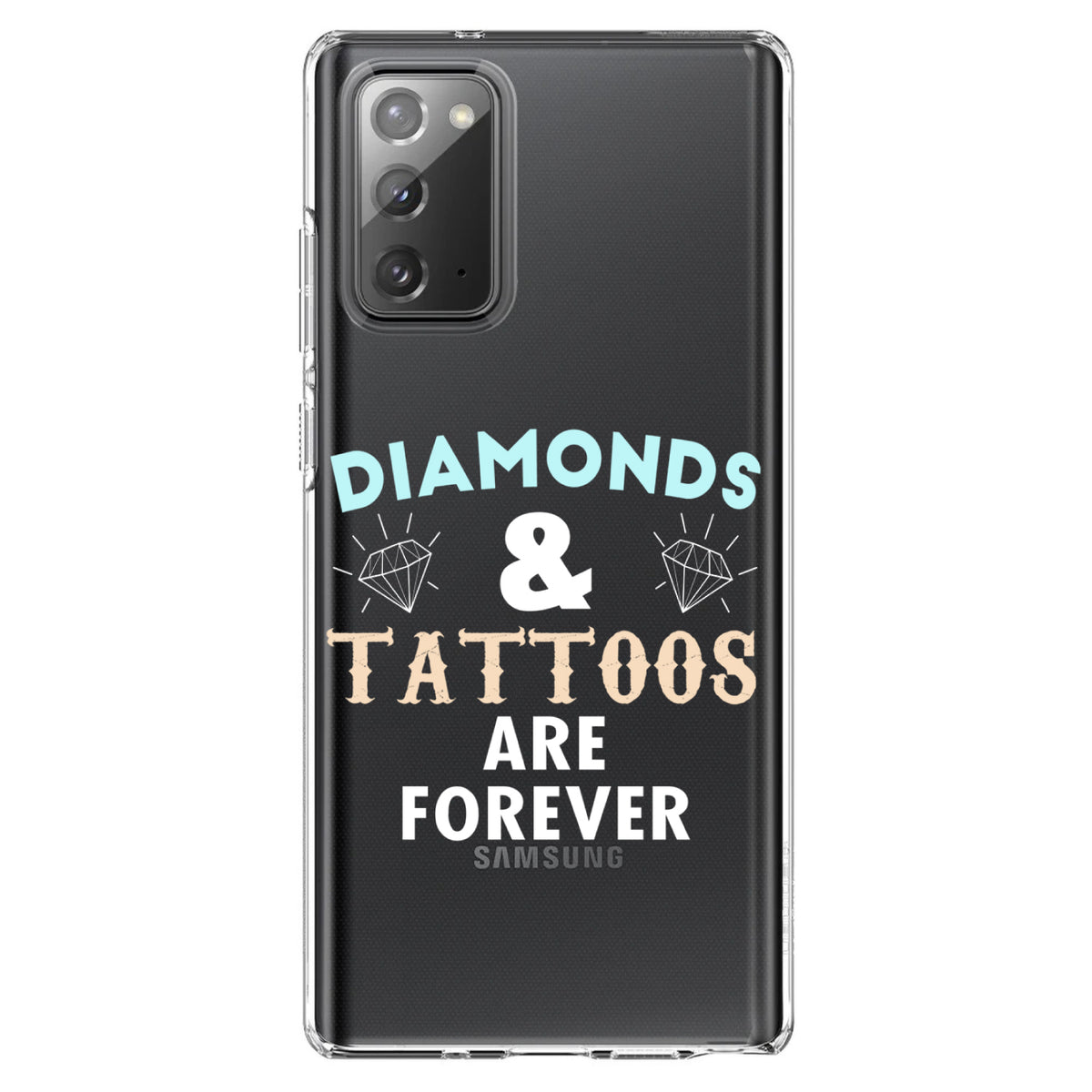 Diamonds and Tattoos Are Forever Clear Shockproof iPhone Case, view 7