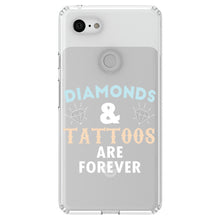 DistinctInk® Clear Shockproof Hybrid Case for Apple iPhone / Samsung Galaxy / Google Pixel - Diamonds and Tattoos Are Forever