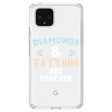 DistinctInk® Clear Shockproof Hybrid Case for Apple iPhone / Samsung Galaxy / Google Pixel - Diamonds and Tattoos Are Forever