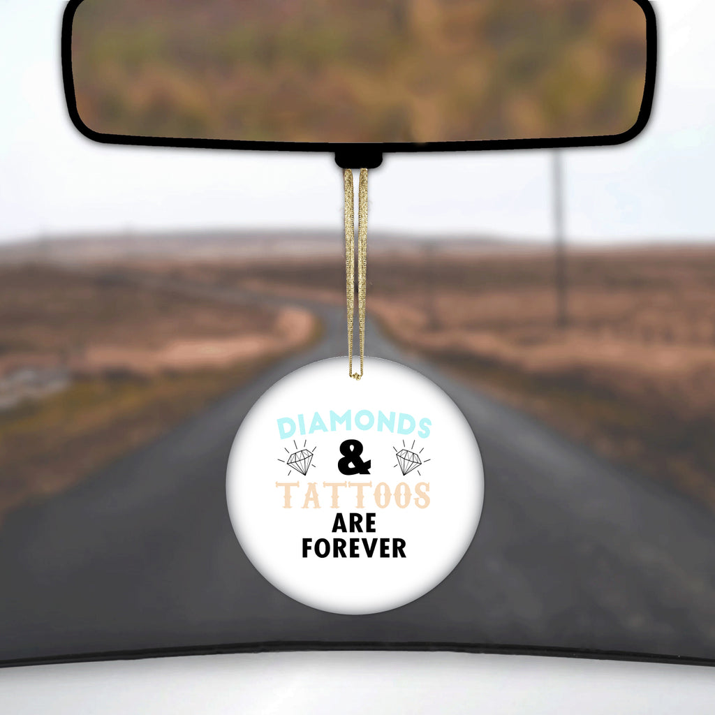 Diamonds and Tattoos Are Forever Ceramic Ornament, view 3