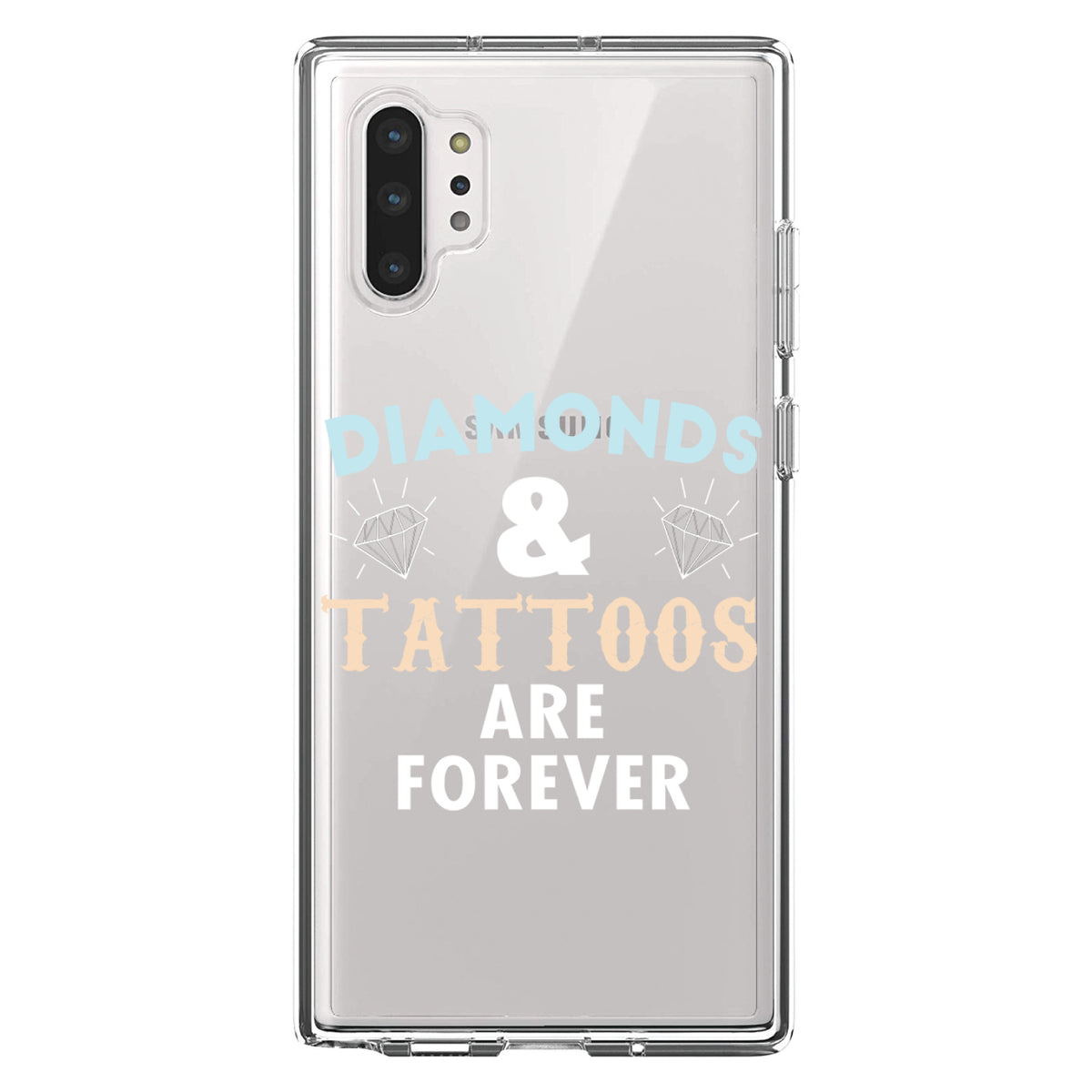 Diamonds and Tattoos Are Forever Clear Shockproof iPhone Case, view 10